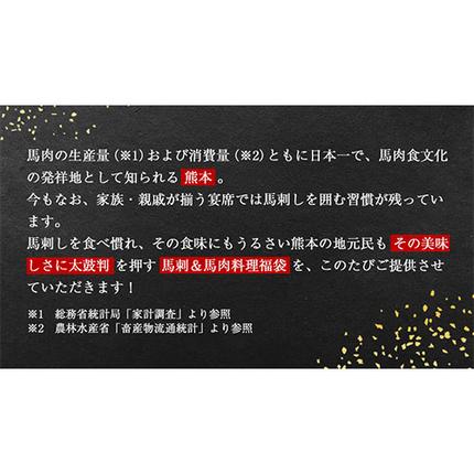 熊本県長洲町のふるさと納税 純国産馬刺し＆馬肉料理福袋 計1kg 熊本肥育 2年連続農林水産大臣賞受賞 送料無料 上赤身馬刺し100g たてがみ50g 馬とろ150g 馬ソーセージ500g 燻製 霜降り ハン馬ーグ200g(2個入り) タレ付き 熊本県長洲町《90日以内に出荷予定(土日祝除く)》