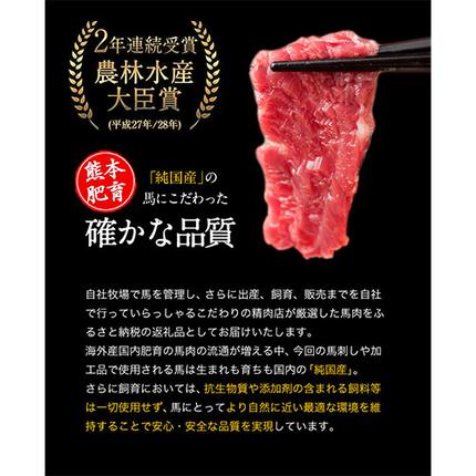 熊本県長洲町のふるさと納税 純国産馬刺し＆馬肉料理福袋 計1kg 熊本肥育 2年連続農林水産大臣賞受賞 送料無料 上赤身馬刺し100g たてがみ50g 馬とろ150g 馬ソーセージ500g 燻製 霜降り ハン馬ーグ200g(2個入り) タレ付き 熊本県長洲町《90日以内に出荷予定(土日祝除く)》