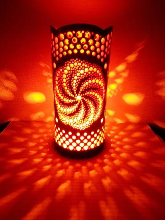 竹あかり 銀河I-2(表皮剥ぎタイプ)／曼荼羅 天然素材 行灯 間接照明