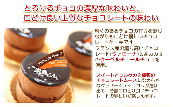 北海道新ひだか町のふるさと納税 リッチな味わい♪チョコレートケーキ『とろける生ショコラ』　北海道・新ひだか町のオリジナルケーキ
