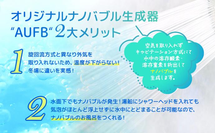 愛知県日進市のふるさと納税 メディアに紹介されました! ナノバブル シャワーヘッド AUFB ナノバブル発生装置 シャワー 風呂 お風呂 バス用品 節水 洗浄 工事不要 取付 簡単 日本製 特許取得 保湿 ヘアケア 美容 日用品 愛知県 日進市