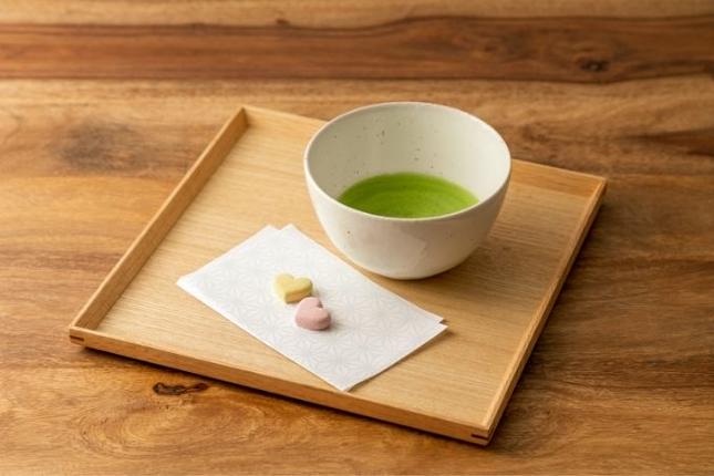 ハートのお抹茶セット(宇治抹茶30g×3種、和三盆糖、抹茶碗セット