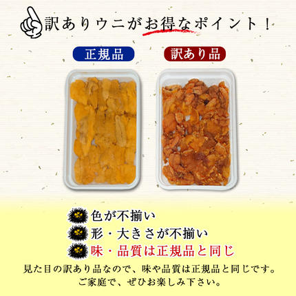 北海道弟子屈町のふるさと納税 1259.訳あり うに チリ産 冷凍 200g ワケあり ウニ チリ産 冷凍 雲丹 不揃い B級品 うに わけ あり 海鮮 4人前 丼 刺身 自宅用 送料無料 北海道 弟子屈町