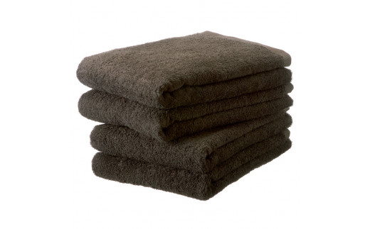 大阪府泉南市のふるさと納税 【泉州タオル】吸水力と肌触りが自慢のデイリーユースバスタオル ダークブラウン 4枚【配送不可地域：北海道・沖縄・離島】【039D-255】