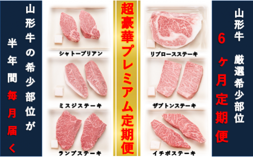 【山形牛　6ヶ月定期便】希少部位　豪華プレ