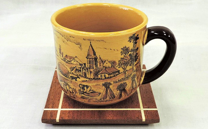 静岡県浜松市のふるさと納税 コースター ５枚セット マホガニ 食器 民芸品 工芸品