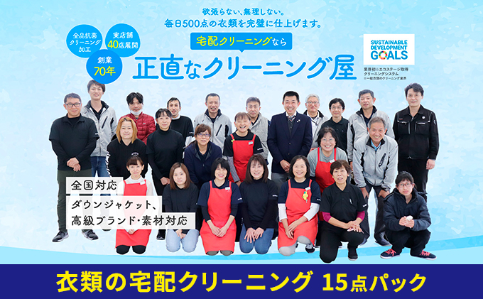 静岡県浜松市のふるさと納税 【1年間有効】衣類の宅配クリーニング　15点パック【配送不可：北海道・沖縄・離島】 浜松市
