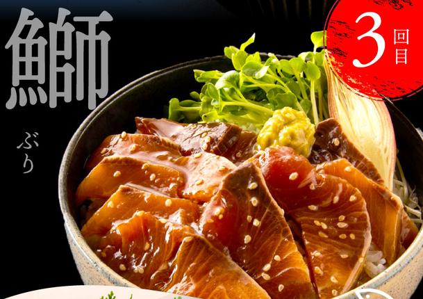 高知県芸西村のふるさと納税 t022kyf　海鮮 芸西村4ヵ月連続定期便 人気海鮮返礼品を集めた定期便／1回目：訳ありかつおたたき1.5kg、2回目：真鯛の漬け丼、3回目：ブリ漬け丼、4回目：かんぱち漬け丼 高知 土佐 かつおたたき 訳あり 訳 お楽しみ〈高知県・高知市共通返礼品〉