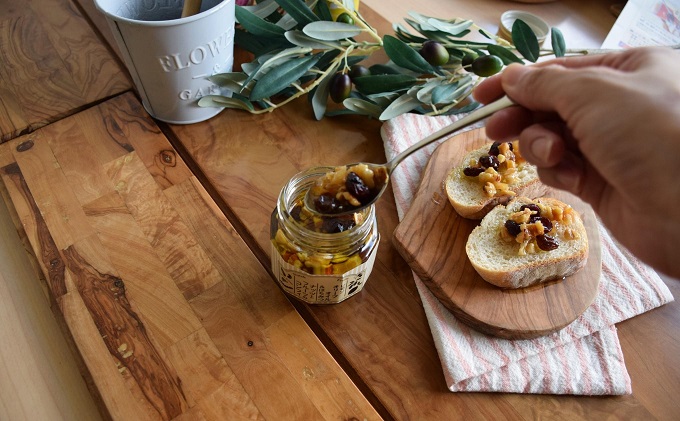 香川県土庄町のふるさと納税 【 小豆島 】オリーヴの森 レモンオリーヴオイル＆はちみつ ナッツとフルーツのコンフィ 110g×2本 セット オリーブオイル オイル漬け はちみつ ハチミツ 蜂蜜 檸檬 レモン ナッツ フルーツ ヘルシー 健康 調味料 香川 香川県 土庄 土庄町