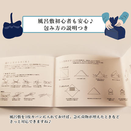 北海道白老町のふるさと納税 【共生の想い・ウテカンパ～手をつなぐ～】アイヌ文様風呂敷（青）