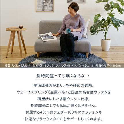 北海道石狩市のふるさと納税 blocco FLORIA（フロリア）2人掛けソファ [48角クッション付き]