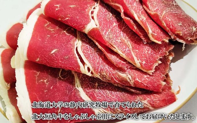 北海道新ひだか町のふるさと納税 北海道産 北大 短角牛 しゃぶしゃぶ 用 500g