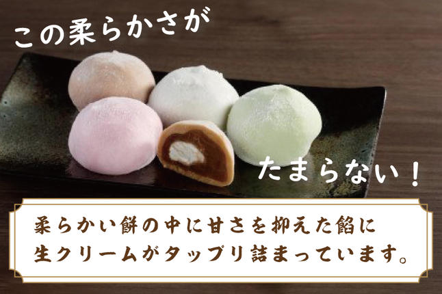 茨城県行方市のふるさと納税 K-12-1　生クリーム大福（5種）15個入り