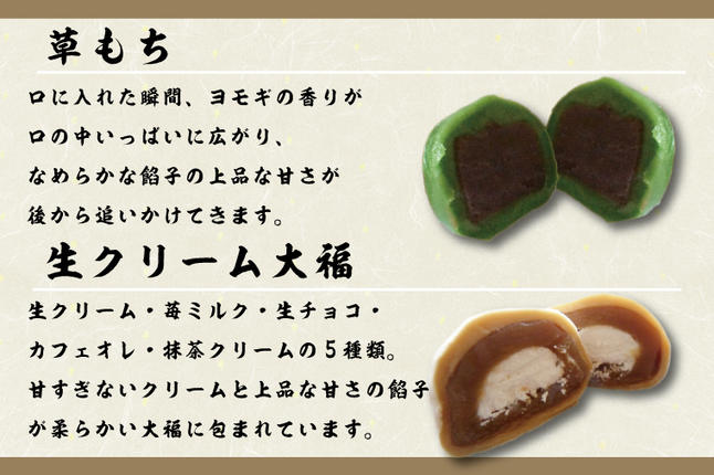 茨城県行方市のふるさと納税 K-14-1　ぼたもち2個＋生クリーム大福10個＋草もち10個＋バタどら5個セット