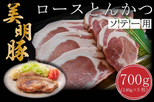 茨城県行方市のふるさと納税 【美明豚】ロース とんかつ ソテー用 700g（140g×5枚）｜美明豚 豚肉 茨城県 行方市(DT-15)