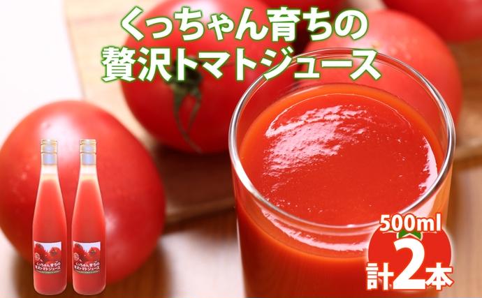北海道倶知安町のふるさと納税 くっちゃん育ちの贅沢 トマトジュース 500ml×2本 トマト 食塩不使用 食塩無添加 贅沢トマト とまと 100％ 瓶 無塩 農作物 ジュース 高糖度 ストレート 野菜ジュース しりべしや 健康 グルメ お取り寄せ 送料無料 北海道 倶知安町 果汁 飲料