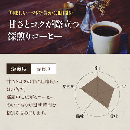 岡山県高梁市のふるさと納税 【定期便3ヶ月】極上の甘みと香りの 珈琲 豆 1kg【珈琲ドリップのレシピ付き】 ブレンド ドリップコーヒー 深煎り ほろ苦い 甘い コク