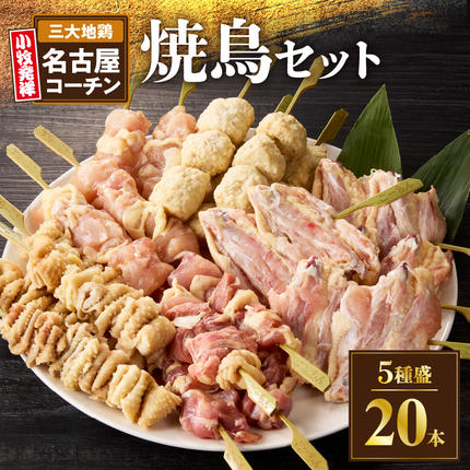 名古屋コーチン焼鳥　5種20本セット（もも