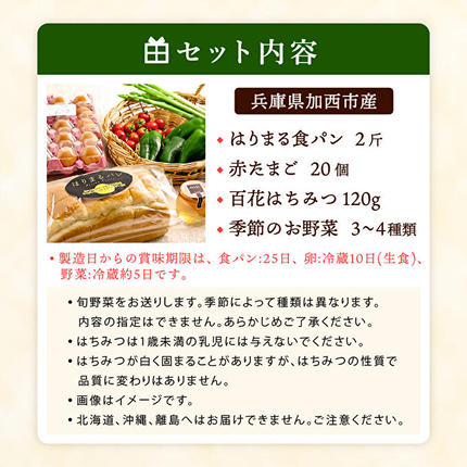 兵庫県加西市のふるさと納税 笑顔あふれる『播磨特選モーニングセット』 パン 食パン 卵 野菜 詰合せ