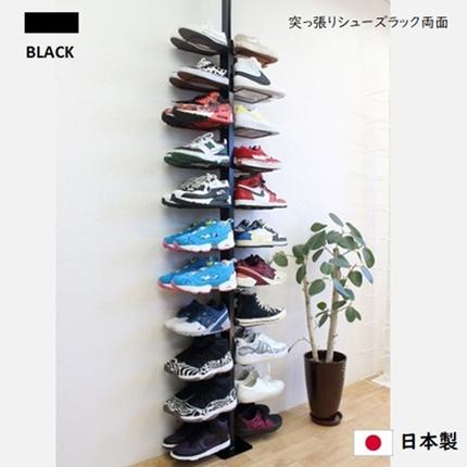 岐阜県安八町のふるさと納税 シューズラック スリム シューズ収納 シューズラック両面 黒 シューズボックス 靴収納 玄関収納 省スペース 22足収納 下駄箱 狭い 玄関 おしゃれ 高さ調整可 国内製造 日本製