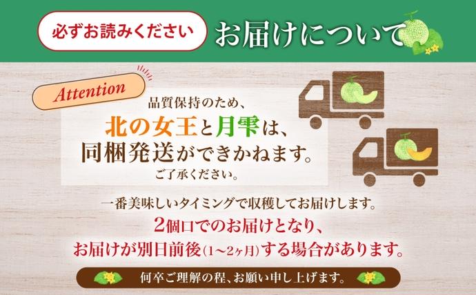 北海道月形町のふるさと納税 【2026年夏発送】北海道 赤肉メロン 北の女王 青肉メロン 月雫 秀品 約1.6kg 各2玉 令和8年 メロン 果物 フルーツ 旬 希少 甘い 豊潤 国産 ご褒美 産地直送 ギフト お祝い 贈答品 贈り物 お中元 常温 お取り寄せ