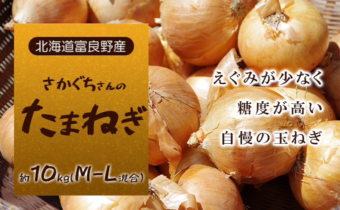 富良野産】2026年秋発送 さかぐちさんの たまねぎ 約10kg（M-Lサイズ