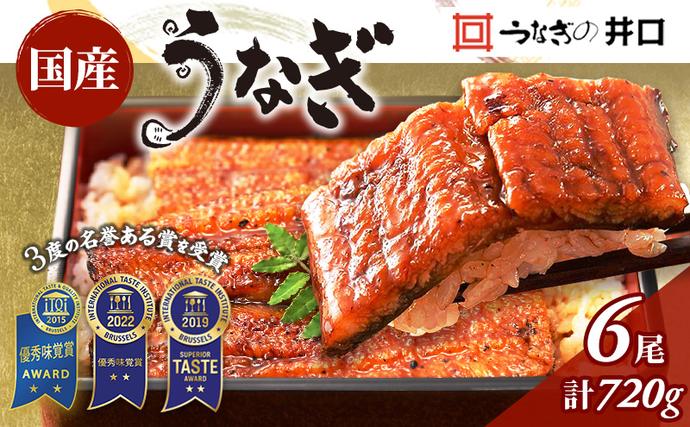 静岡県浜松市のふるさと納税 ITI優秀味覚賞受賞 国産うなぎ 長蒲焼き 6尾 (120g×6尾) 山椒 たれ セット 詰め合わせ うなぎの井口 国産 うなぎ 鰻 蒲焼き うなぎの蒲焼 鰻の蒲焼き 小分け おすすめ ギフト 冷蔵 静岡 静岡県 浜松市 【配送不可：離島】