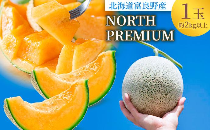 北海道富良野市のふるさと納税 【2026年6月発送】富良野 メロン『NORTH PREMIUM』1玉 約2kg以上 フルーツ 果物
