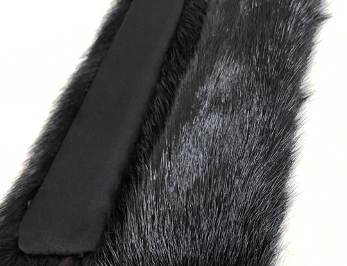 ファーカフス アームウォーマー ブラックミンク ナチュラル／西本毛皮