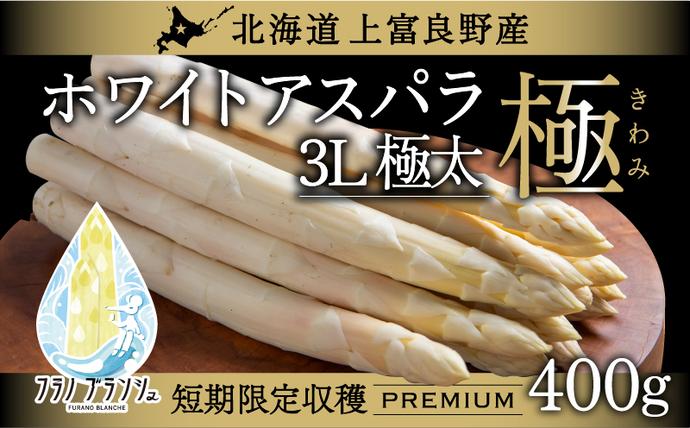 北海道上富良野町のふるさと納税 【令和8年産】先行予約 北海道 上富良野産 ホワイトアスパラガス 3L サイズ 400g アスパラ ホワイト アスパラガス 上富良野町 野菜 やさい