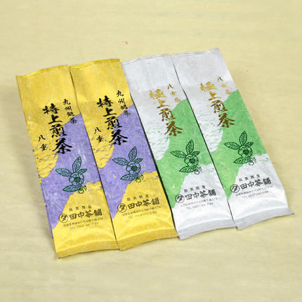 佐賀県神埼市のふるさと納税 八女茶「極上煎茶」2本・九州銘茶「特上煎茶」八重2本飲み比べセット【佐賀県産 銘茶 嬉野茶 知覧茶 まろやか コク 香り】(H047117)