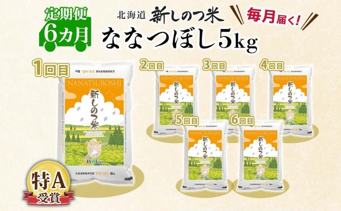 北海道新篠津村のふるさと納税 北海道 定期便 6ヵ月連続 全6回 R7年産 北海道産 ななつぼし5kg 精米 米 白米 ごはん お米 特A 獲得 北海道米 ブランド米 道産 ご飯 お取り寄せ 半年