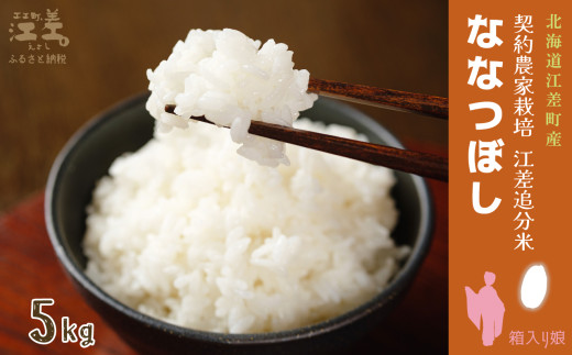 北海道江差町のふるさと納税 【セゾン限定寄附額】契約農家栽培 江差追分米『ななつぼし』【5kg】令和7年産　2025年産　北海道江差町産　北海道米　白米　精米　お米　おこめ　こめ　ご飯　ごはん　農家直送　単一原料米　ブランド米　甘みと粘りの調和