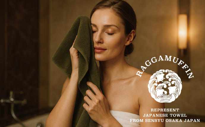 大阪府泉佐野市のふるさと納税 高級泉州タオル ラガマフィン バスタオル フェイスタオル カーキー 各1枚 【国産 日用品 上質 タオル 国内製造】 099H1518