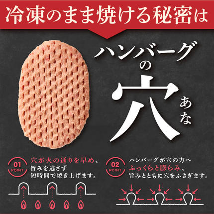 北海道石狩市のふるさと納税 【冷凍したまま焼ける・北海道産牛100％】北海道産ビーフハンバーグ(ありがとう)(90g×6)