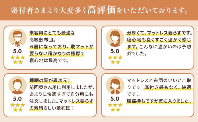 滋賀県米原市のふるさと納税 6層敷布団 琵琶 シングルロング 近江布団 極厚 15cm