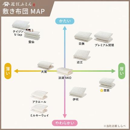 滋賀県米原市のふるさと納税 敷布団 シングル ロング 6層敷布団 「琵琶」 布団 ふとん 近江布団 極厚 15cm 高反発 布団 寝具 厚い 抗菌 防臭 防ダニ 日用品 快適 睡眠 快眠 滋賀県 米原市 プレミアムラベル 440dp 綿100％ 羽毛布団 マットレス