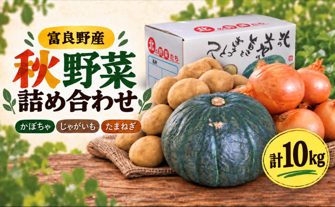 北海道富良野市のふるさと納税 【2026年10月発送】富良野産 野菜 10kgセット じゃがいも ＆ 玉ねぎ ＆ かぼちゃ 3種 詰め合わせ