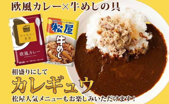 埼玉県嵐山町のふるさと納税 カレー 松屋 マイカリー食堂 欧風カレー 20食 冷凍 セット 時短 簡単 便利 保存 非常食 備蓄 夜食 小分け 一人暮らし レンジ調理 おかず グルメ お取り寄せ 時短ごはん 本格カレー 送料無料 埼玉県 嵐山町
