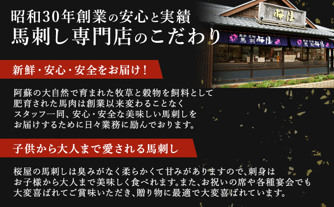 熊本県錦町のふるさと納税 馬刺し 熊本 赤身 ユッケ たてがみ 霜降り 馬刺し6種 420g 食べ比べ セット 桜屋 馬刺 馬肉 肉 お肉 冷凍