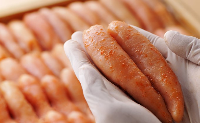 福岡県朝倉市のふるさと納税 明太子 かねふく 贈答用 一本物 辛子明太子 約400g 魚貝類 魚卵 海鮮 お酒のあて つまみ 肴 ご飯のお供 おにぎり 具材 食材 食べ物 贈り物 ギフト