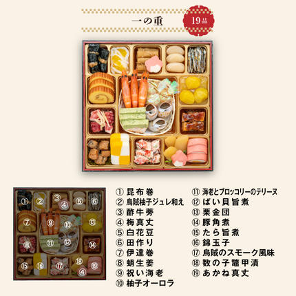 愛知県小牧市のふるさと納税 千賀屋謹製 2026年 迎春おせち料理「おもてなし」和風三段重 4～5人前 全57品　冷蔵 おせち料理 年内配送 お節 冷蔵おせち 人気 [035S04]