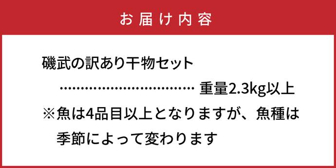 大分県国東市のふるさと納税 良漁2.3kg!磯武さんの訳あり干物_1020R