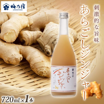 奈良県葛城市のふるさと納税 梅乃宿 あらごしジンジャー ７２０ｍｌ ／ ジンジャー リキュール スパイシー 国産 すりおろし しょうが 爽やかな 香り 奈良県 葛城市