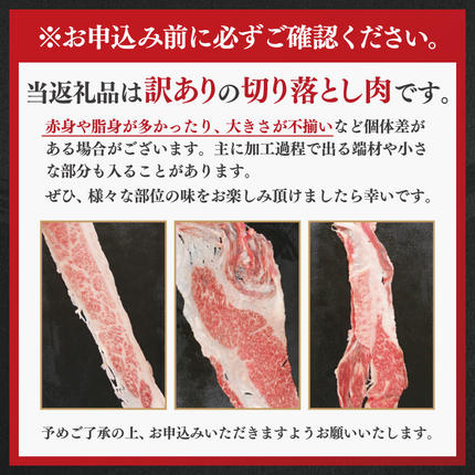 茨城県行方市のふるさと納税 ★常陸牛A5ランク★【訳あり】常陸牛切り落とし(薄切り) 約900ｇ(約300g×3パック)｜肉 お肉 肉類 訳あり わけあり ワケアリ 常陸牛 A5 切り落とし 茨城県 行方市 人気 送料無料(DT-53)
