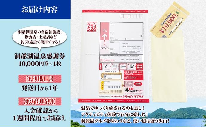 北海道洞爺湖町のふるさと納税 洞爺湖温泉感謝券 10000円 分 金券 クーポン 洞爺湖 湖 温泉 リゾート 有珠山 火山 自然 花火 イルミネーション 旅行 観光 宿泊 施設 北海道