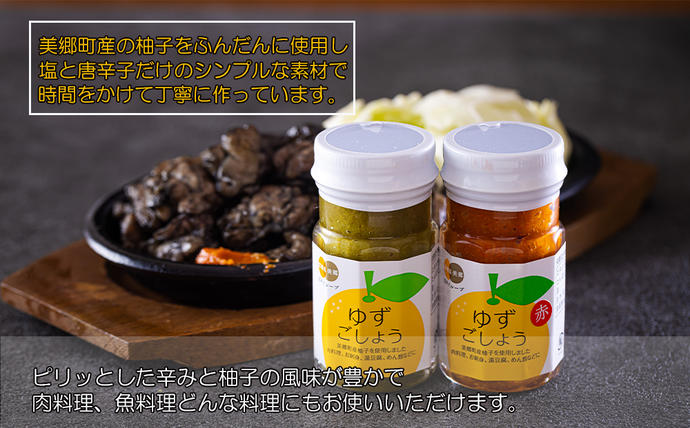 宮崎県美郷町のふるさと納税 柚子胡椒 手作り 赤ゆずこしょう 青ゆずこしょう 各60g 2本 セット [農林産物直売所 美郷ノ蔵 宮崎県 美郷町 31ab0106] 調味料 ゆず胡椒 ゆずこしょう 柚子コショウ 柚子こしょう 赤唐辛子 青唐辛子 柚子 ゆず 唐辛子 詰め合わせ