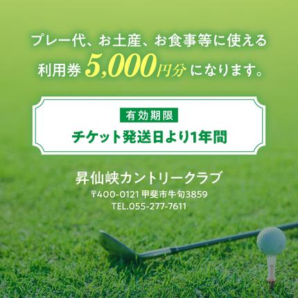 山梨県甲斐市のふるさと納税 昇仙峡カントリークラブ　施設利用券B　5,000円分