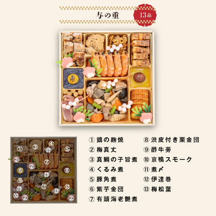 愛知県小牧市のふるさと納税 千賀屋謹製 2026年 迎春おせち料理「千ノ幸」和風与段重 6～7人前 全58品　冷蔵 おせち料理 年内配送 お節 冷蔵おせち 人気[035S17]