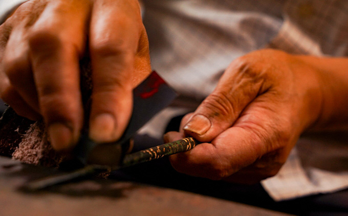 津軽塗 箸（大）1膳・唐塗 黒口呂上 工芸品 お箸 手作り 伝統技術